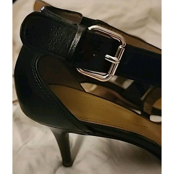 Coach Madison Heel Bead-Trim Leather Pump Black Size 7.5 B‎ - Picture 7 of 11